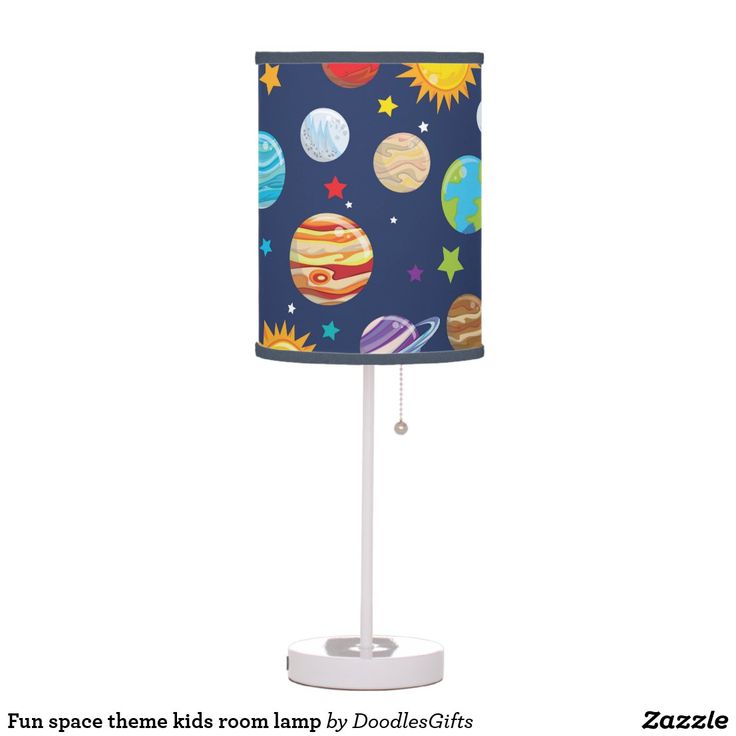 a lamp that has planets on it