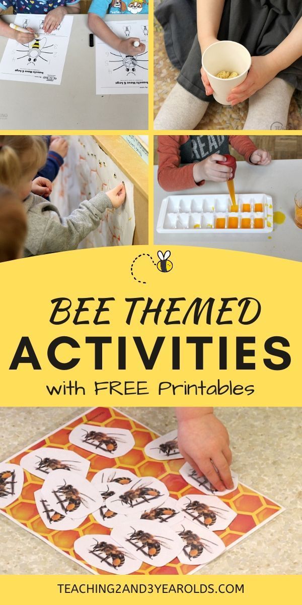 bee themed activities with free printables for toddlers and preschoolers to do