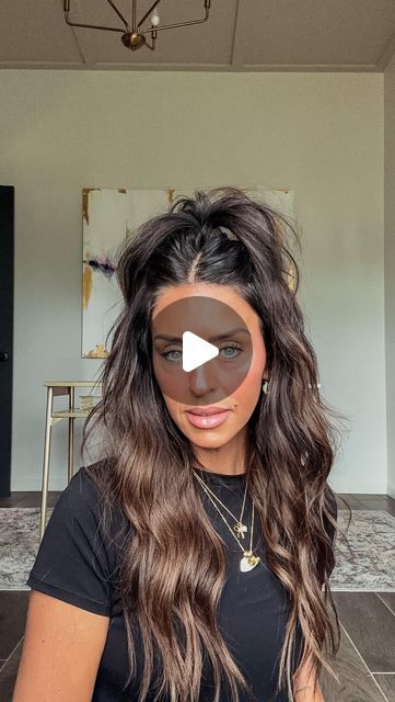 Hair Crimped Styles, Hair Styles For Long Hair Length Updo, Long Hair Crimped Style, Hairstyles With Long Extensions, Cute Up Hairstyles For Long Hair, Long Hairstyles Down, Easy Casual Hairstyles For Long Hair, Birthday Dinner Hairstyles, How To Style Long Hair Easy