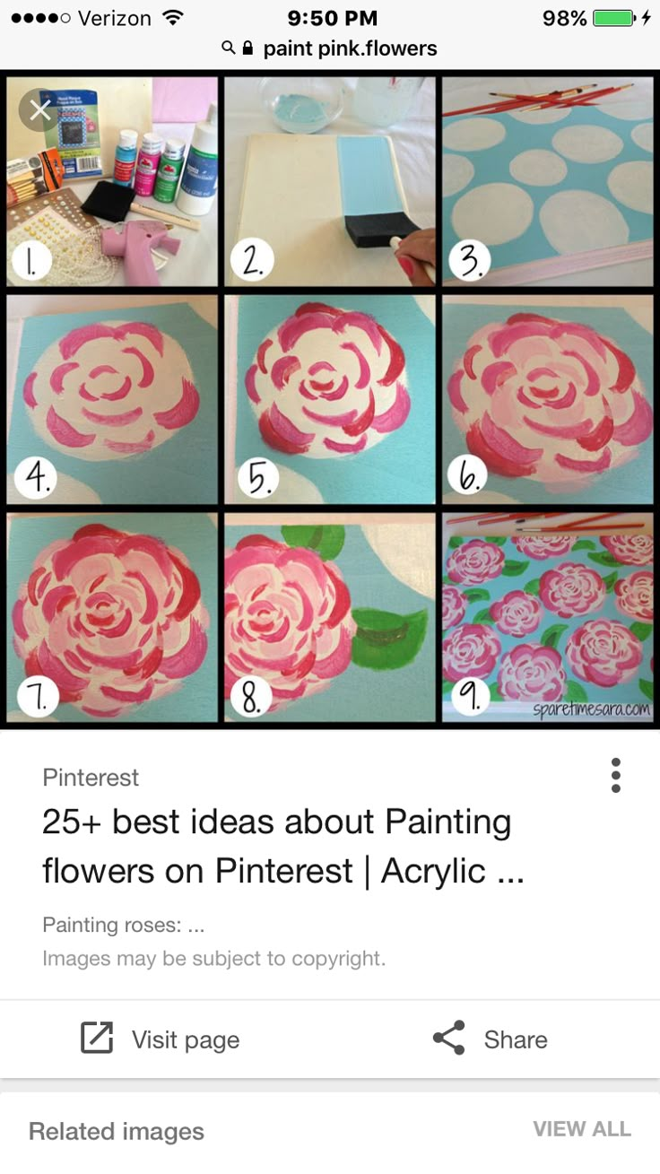 step by step instructions on how to paint a flower