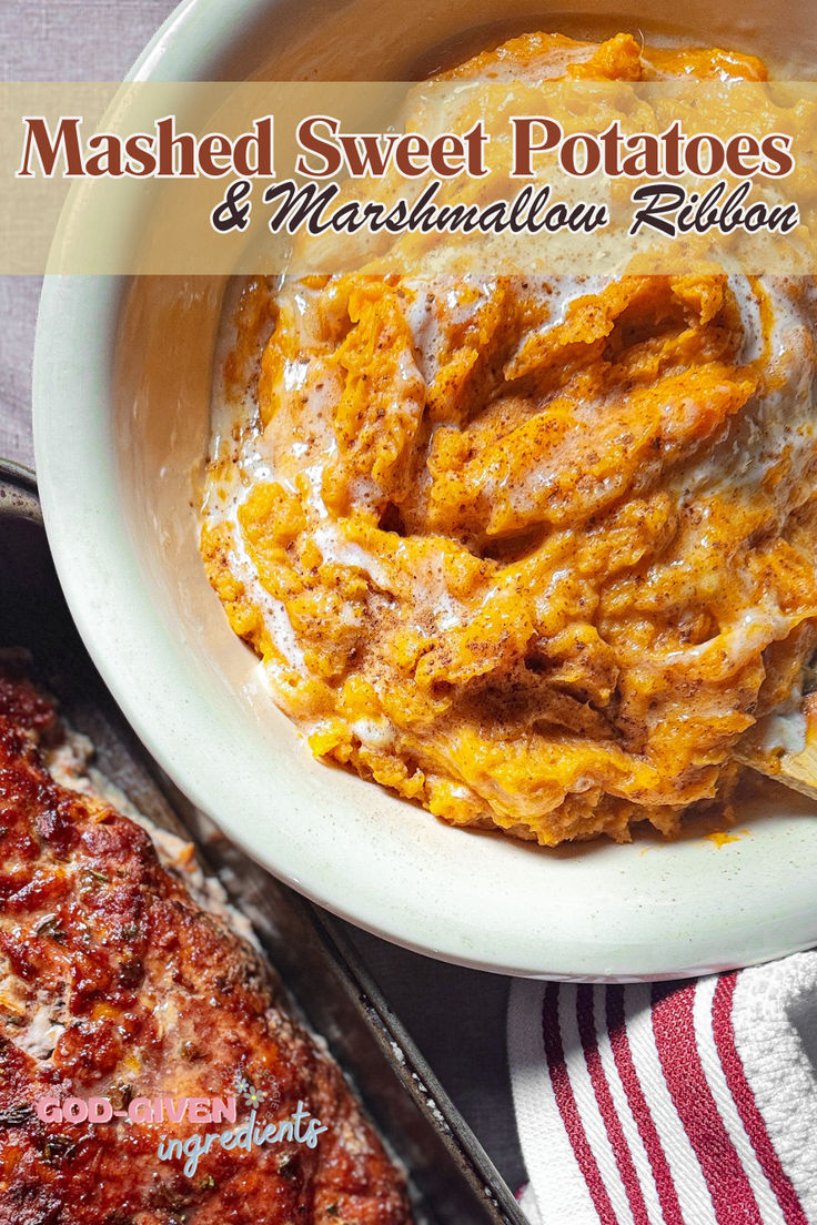 These Cinnamon Mashed Sweet Potatoes with a Marshmallow Ribbon are the perfect side dish for any fall or holiday meal! Creamy, cinnamon-spiced sweet potatoes topped with gooey, melted marshmallows create a deliciously comforting dish. It’s easy to make and a must-have on your Thanksgiving table or any cozy dinner spread. Pin this recipe for a simple yet crowd-pleasing favorite! #MashedSweetPotatoes #HolidaySideDish #ThanksgivingRecipes #FallSides #ComfortFood #EasyRecipes #SideDishIdeas Mashed Sweet Potatoes Marshmallows, Mashed Sweet Potatoes With Marshmallows, Sweet Potatoes With Marshmallow, Dinner Spread, Sweet Potatoes With Marshmallows, Canning Sweet Potatoes, Easy School Lunches, Cozy Dinner, Fall Dishes