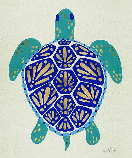 a blue and yellow turtle on a black background