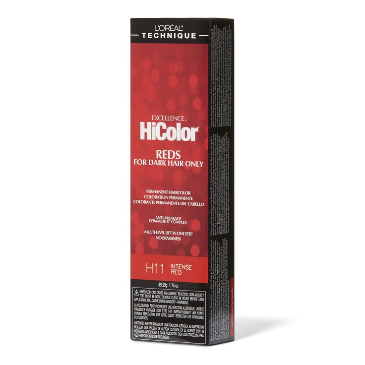 L'Oreal Excellence HiColor Permanent Hair Color is specifically developed to lift dark hair in one single step without brassiness | L'Oreal Intense Red Permanent Creme Hair Color | Sally Beauty Hicolor Magenta, Loreal Hicolor, Auburn Red, Brown Hair Dye, Eyes Lips Face, Sally Beauty, Copper Red, Permanent Hair Color, Red Hair Color