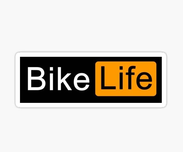 a black and yellow bike life sign sticker on a white background with the words'bike life '