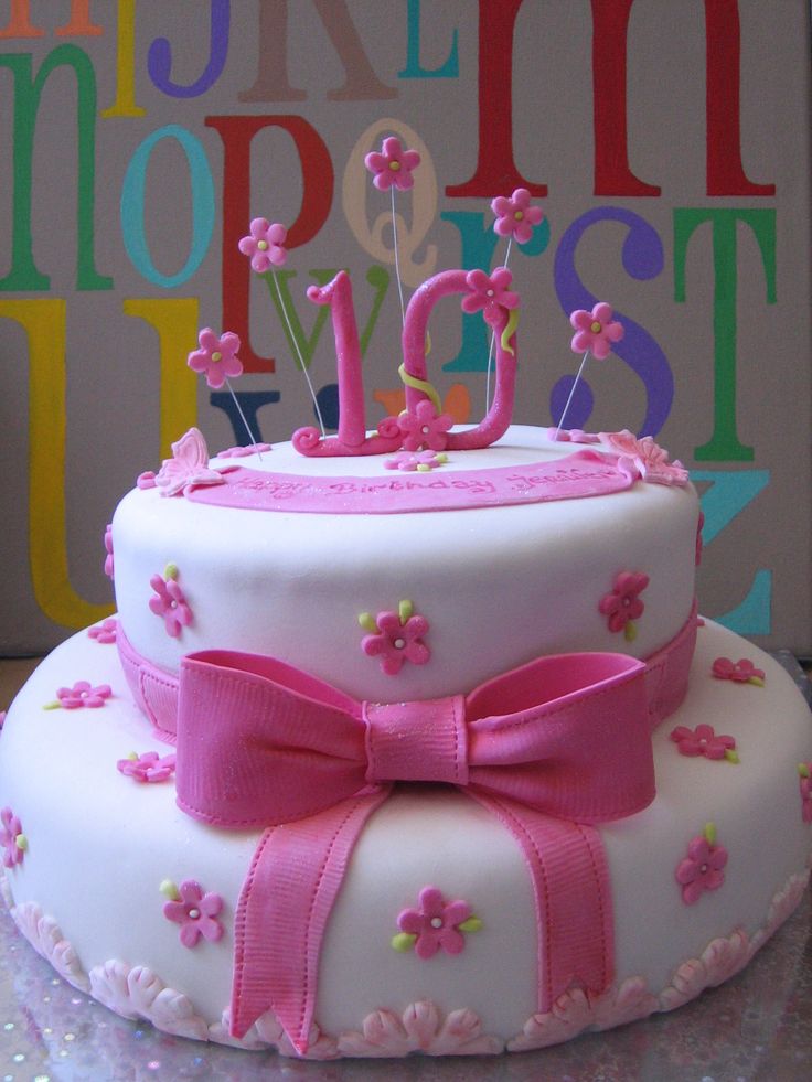 a birthday cake decorated with flowers and letters