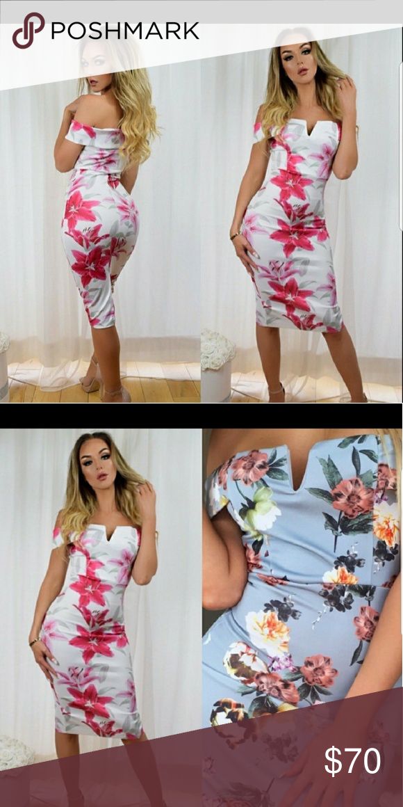 dress Stunning floral bardot  Off shoulder dress 'v' Metal  bone plunge neckline.😍😛 Diva Dresses Strapless Diva Dress, Plunge Neckline, Dresses Strapless, Plunging Neckline, Off Shoulder Dress, One Shoulder Dress, Pink White, Strapless Dress, Diva