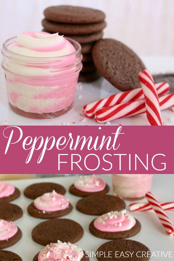 peppermint frosting in a jar with cookies and marshmallows