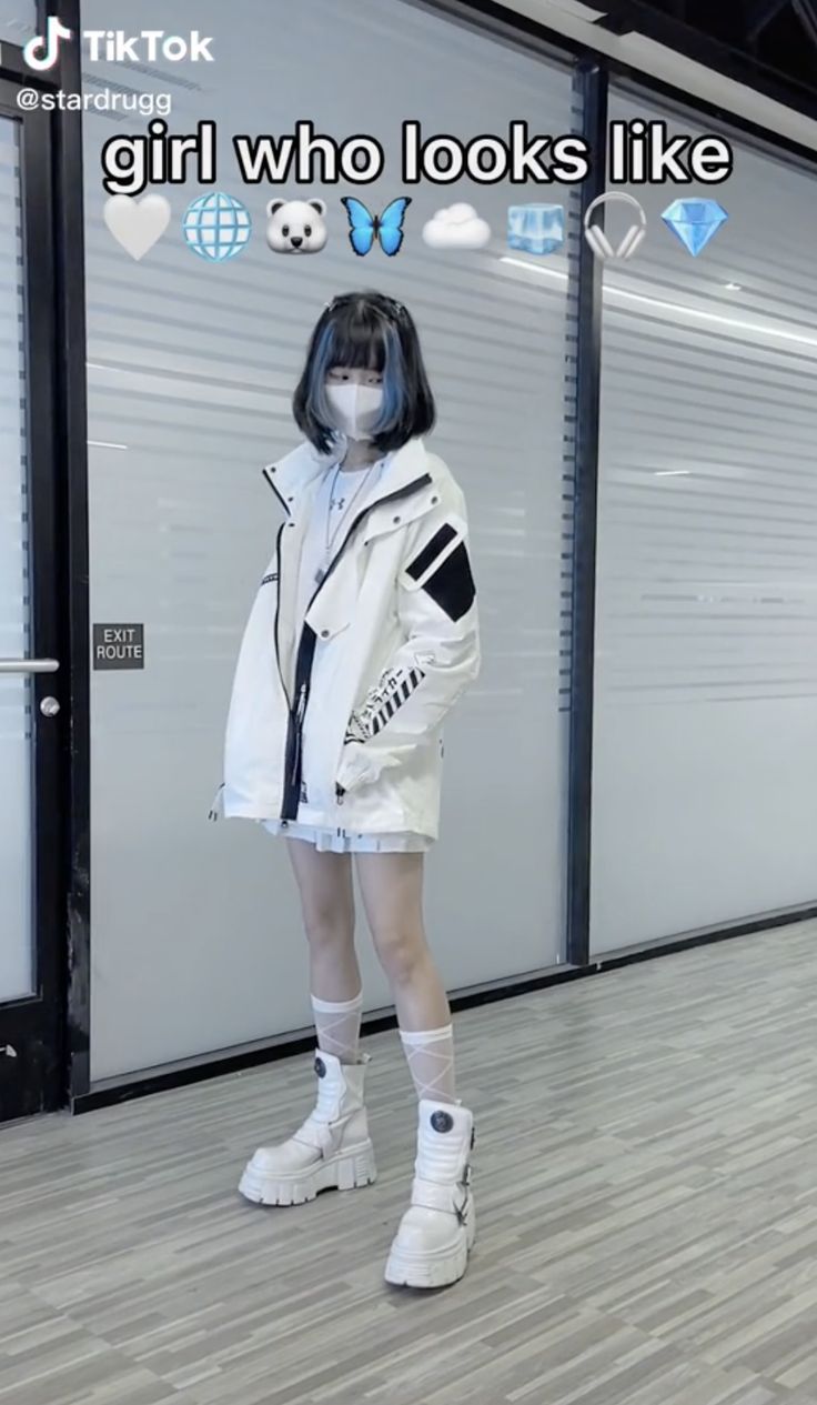 Cyberwear Fashion, Future Core Fashion, Robotcore Outfits, Techcore Outfit, Blue Techwear Outfit, Breakcore Outfit, Cybercore Aesthetic Clothes, Mecha Outfit, Pastel Techwear