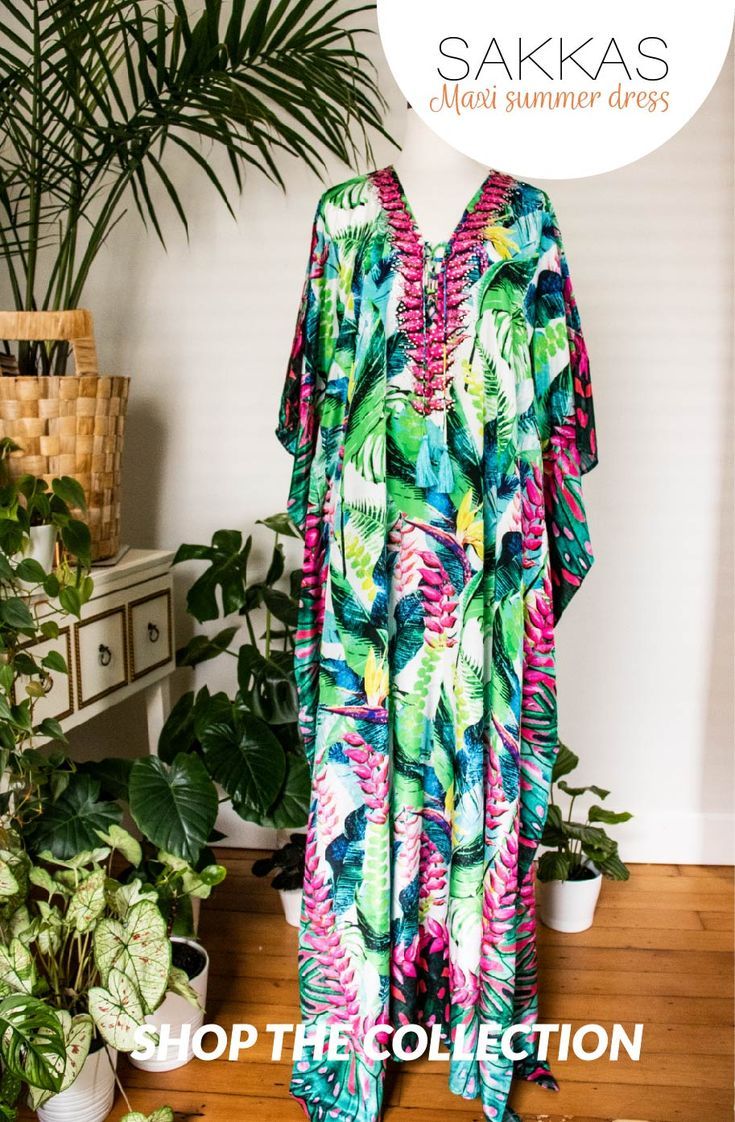 This caftan dress cover-up is made of lightweight material with no structure so that it drapes effortlessly and elegantly. It is very forgiving and loose-fitting for maximum comfort and best wear. Vibrant Print V-neck Kaftan For Beachwear, Flowy V-neck Beach Dress With Tropical Print, Bohemian Flowy V-neck Swimwear, Long Beachwear Kaftan For Resort, Resort Beachwear Long Kaftan, Resort Beach Cover-up Kaftan In Maxi Length, Resort Beach Cover-up Kaftan Maxi Length, Resort Beach Cover-up Maxi Length Kaftan, Resort Beach Cover-up Maxi Kaftan