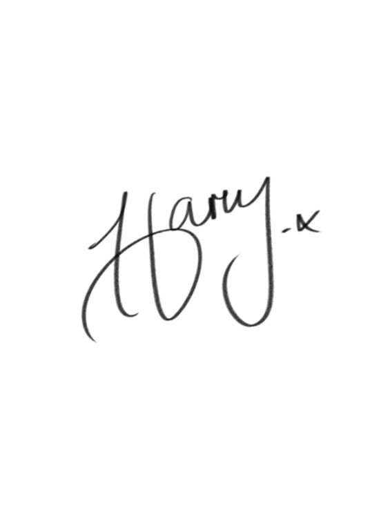 the word harry written in cursive ink