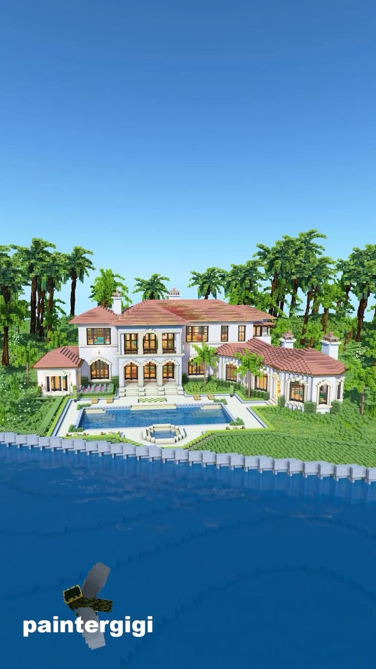 an artist's rendering of a house in the water