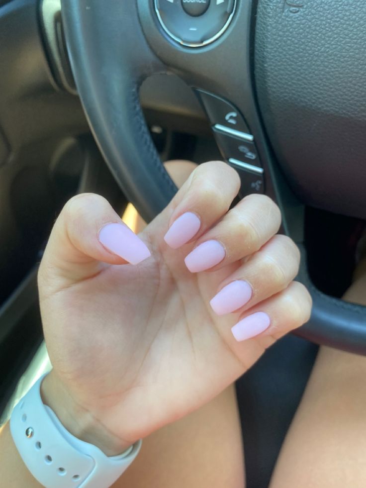 Pastel Pink Matte Nails, Matte Pink Nails Square, Light Pink Matte Nails, Matte Nails Pink, Pink Matte Nails, Simple Wedding Nails, Pink Toe Nails, Pale Pink Nails, Matte Pink Nails