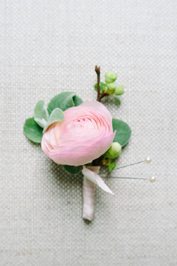 a single pink rose with green leaves on a white cloth background, top view from above