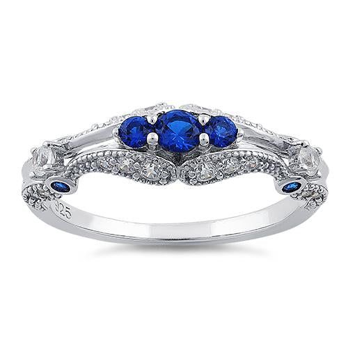 Top of ring height: 6mm

Band width: 1.9mm

Shank width: 1.6mm


 



Stone material: blue & clear cubic zirconia



Center stone size: 3.2mm



Stone size: round cut



Center stone carat weight: .11 ct



Total number of CZ stones: 29



Stone setting: prong setting



 



Metal: 925 sterling silver



Plating: rhodium plated 



Finish: high polish Elegant Blue Cubic Zirconia Stackable Rings, Blue Cubic Zirconia Stackable Rings For Anniversary, Blue Cubic Zirconia Stackable Rings For Promise, Blue Cubic Zirconia Stackable Promise Rings, Blue Cubic Zirconia Rings With Diamond Accents, Anniversary Blue Cubic Zirconia Stackable Rings, Blue Cubic Zirconia Promise Ring, Cubic Zirconia Sapphire Ring For Promise, Blue Cubic Zirconia Diamond Ring With Prong Setting