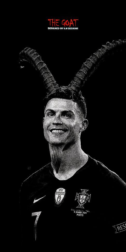 a black and white photo of a man with horns on his head