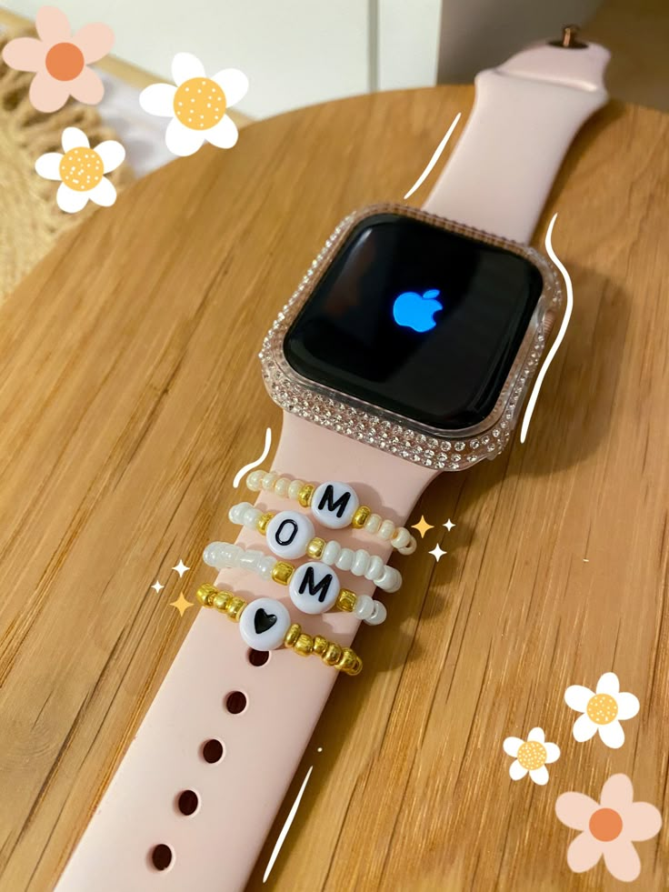 Watch Accessories Bracelets, Apple Watch Band Charms Diy, Apple Watch Band Accessories, Diy Watch Charms, Apple Watch Stack, Apple Watch Bracelet Stack, Diy Apple Watch Band, Apple Watch Charms, Apple Watch Charm