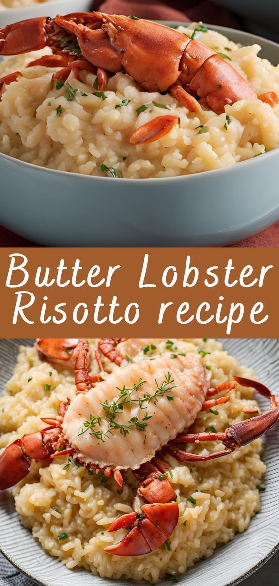 lobster risotto with rice and parsley on the side