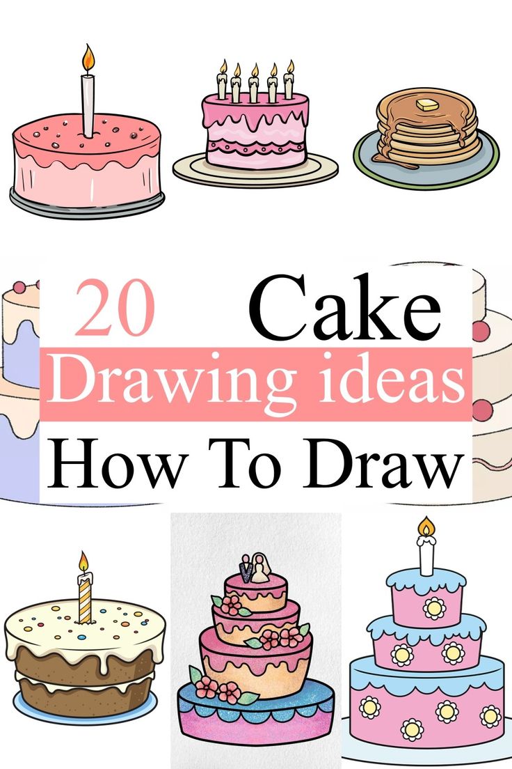 20 cake drawing ideas how to draw