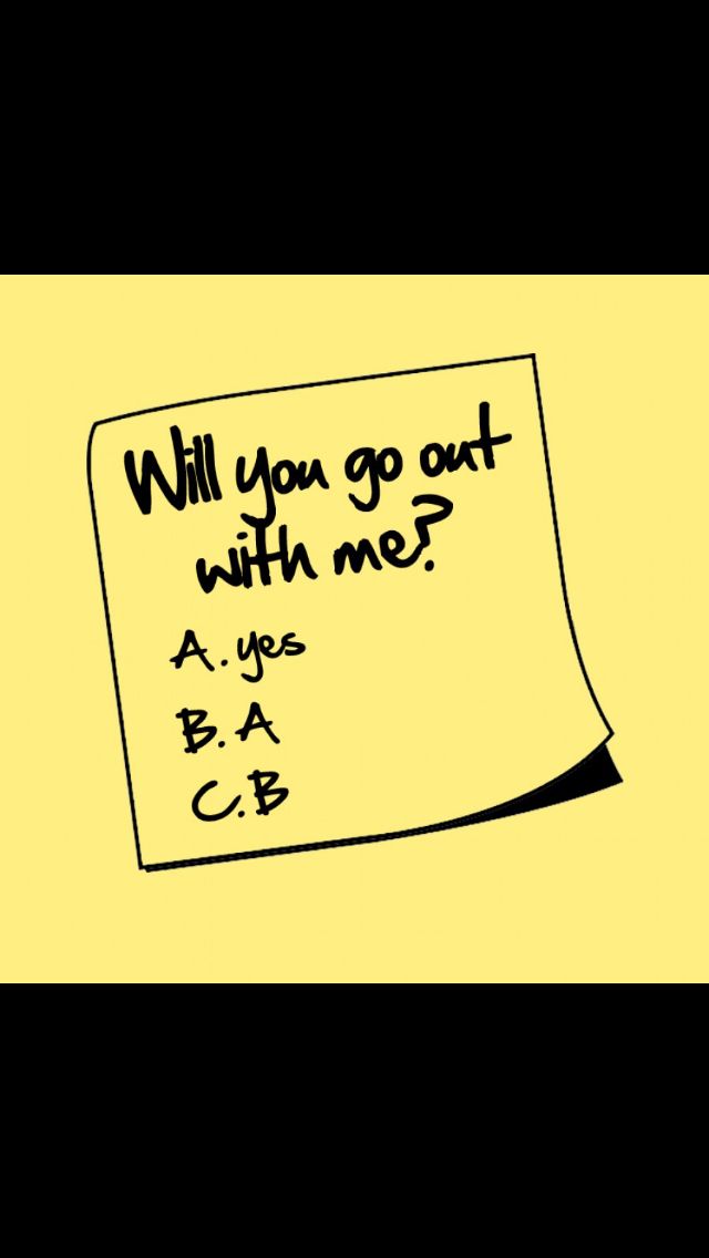 a piece of paper with the words will you go out with me?