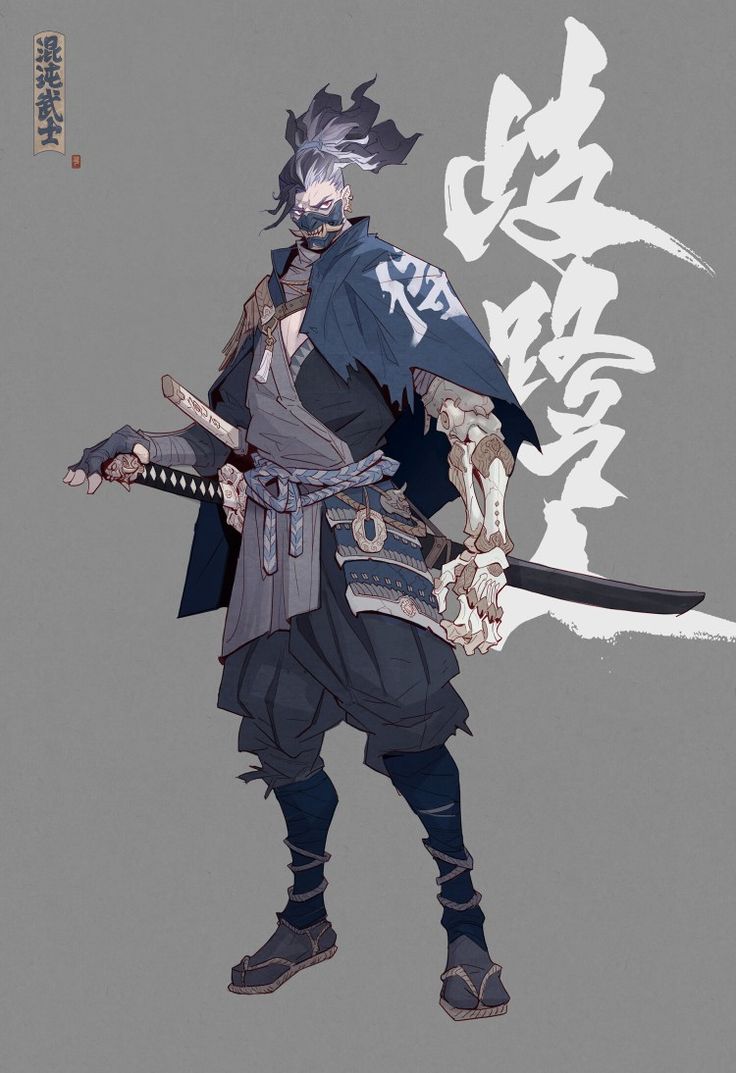 Samurai Character Art, Samurai Concept Art, Samurai Character Design, Japanese Oc, Oni Design, Samurai Concept, Ninja Samurai, Samurai Artwork, Japanese Warrior