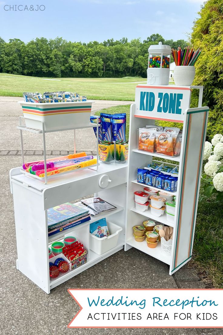 a kid zone wedding reception activities area for kids is organized and ready to be used