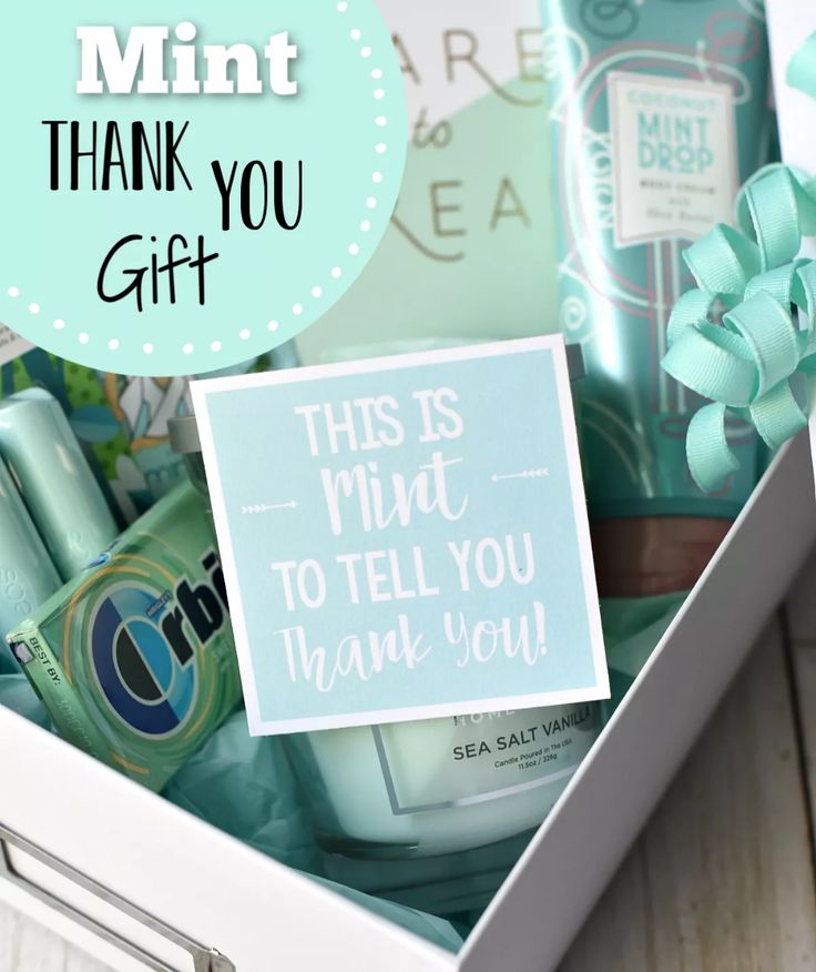 a gift box filled with personal care items and a thank card that reads,'this is not to tell you thank you '