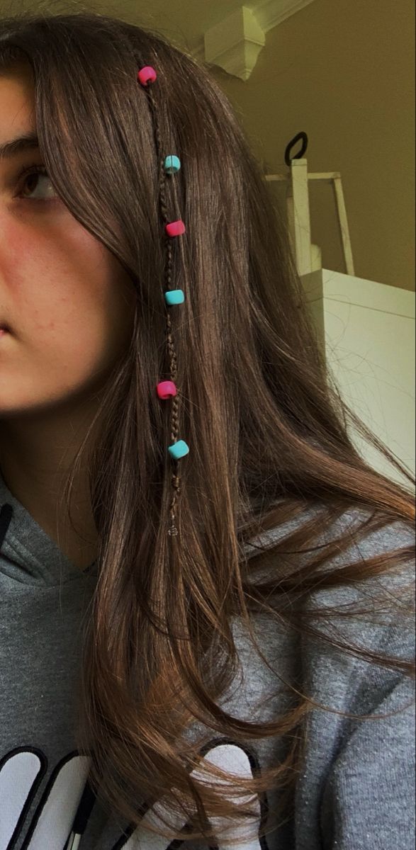 Fix Thinning Hair, Braided Beads Hairstyles, Hair Wrap Ideas, String Hair Wraps, Thread Hair Wraps, Hair Braid Beads, Hair Threading, Hair Yarn, Preppy Hairstyles