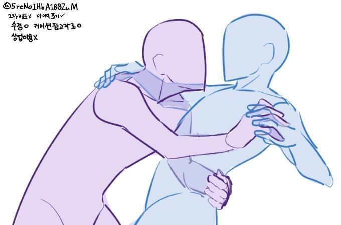 an image of two people hugging each other in the same drawing style as if they were kissing