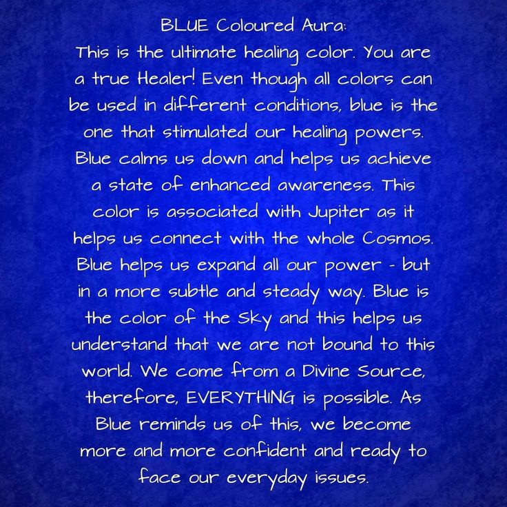 a blue background with the words blue colored aura