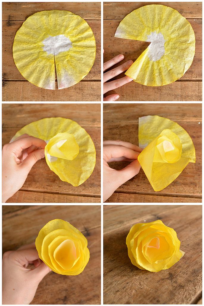 the steps to make a paper flower