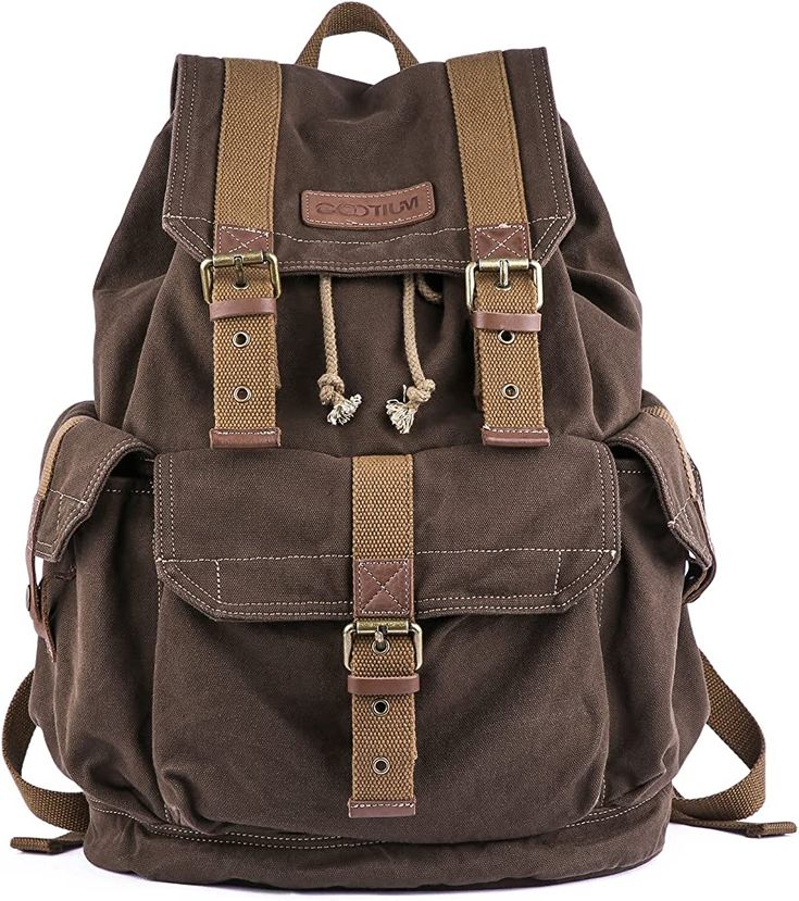 Amazon.com: Gootium 21101AMG Specially High Density Thick Canvas Backpack Rucksack, Army Green, Large : Clothing, Shoes & Jewelry Canvas Backpack Women, Vintage Backpacks, Cute Backpacks, Canvas Backpack, Cute Bags, Dream Clothes, Womens Backpack, Outfit Inspirationen, Leather Backpack