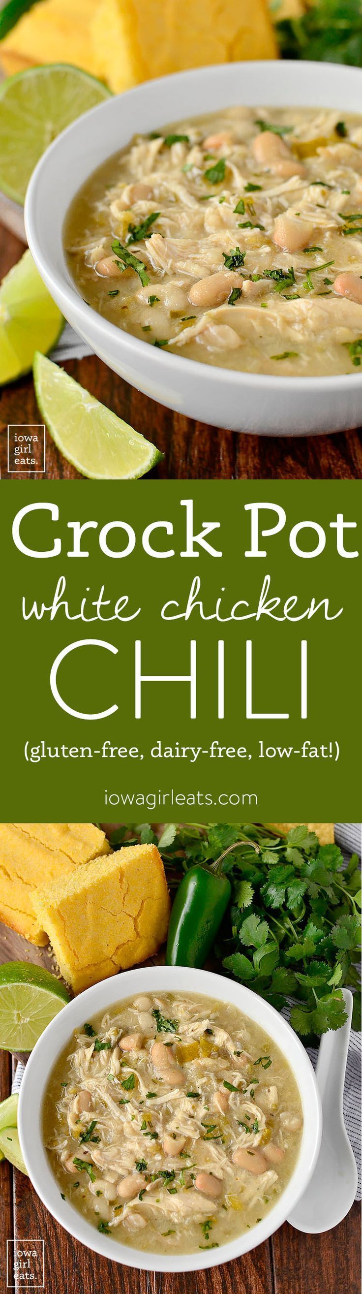 crock pot white chicken chili with cilantro and lime