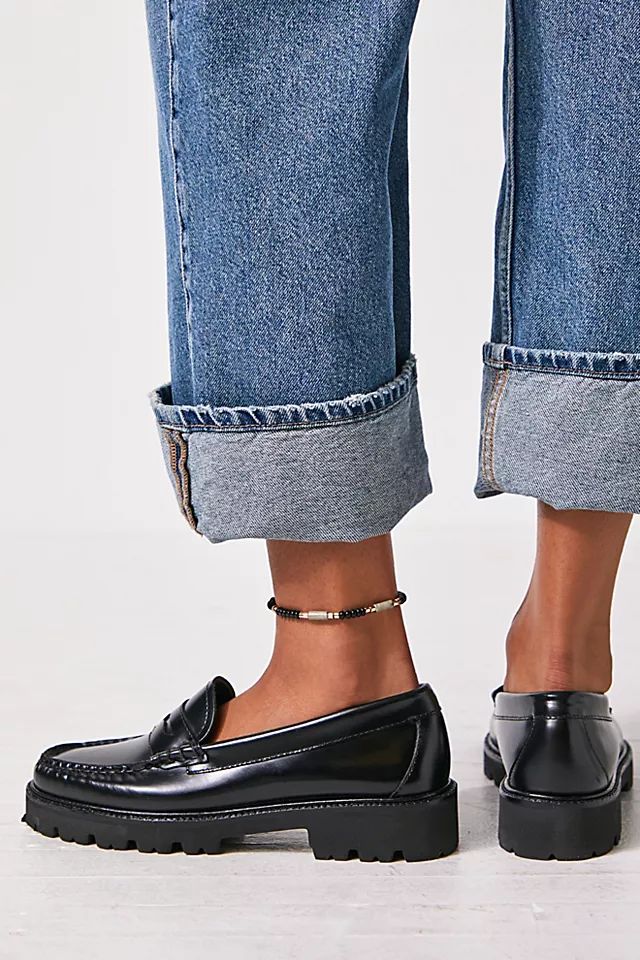 G.H. Bass Whitney Super Lug Loafers | Free People Platform Loafers With Contrast Sole For Workwear In Fall, Fall Workwear Platform Loafers With Contrast Sole, Fall Slip-on Platform Loafers With Brogue Detailing, Classic Loafers With Contrast Sole For Fall, Modern Loafers With Contrast Sole For Fall, Classic Spring Loafers With Lug Sole, Classic Loafers With Lug Sole For Spring, Classic Spring Loafers With Platform, Classic Platform Loafers With Lug Sole For Spring