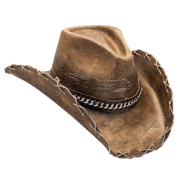 Unsure of what a Dropship item is? Click this link so you are fully informed prior to your purchase! Stampede Hats - Black Stained Cowboy Hat With Chain Hat Band Bring some Wild West charm into your wardrobe with this cowboy hat with a chain band from Stampede Hats. This stained brown and black cowboy hat with chain details and stunning leatherwork is the perfect solution for upgrading your style and protecting yourself from the sun. Made from tightly woven Bangora straw, this cowboy hat is built to last and impress for many years to come. Wear a Black Stained Cowboy Hat for a Unique Look Featuring a traditional western straw cowboy hat shape, this brown and black cowboy hat from Stampede Hats is anything but ordinary when it comes to aesthetics. These features offer a unique twist on the Frog Collage, Sicilian Decor, Wall Yoga, Brown Cowboy Hat, Black Cowboy Hat, Outback Hat, Black Cowboys, Cowgirl Rodeo, Felt Cowboy Hats