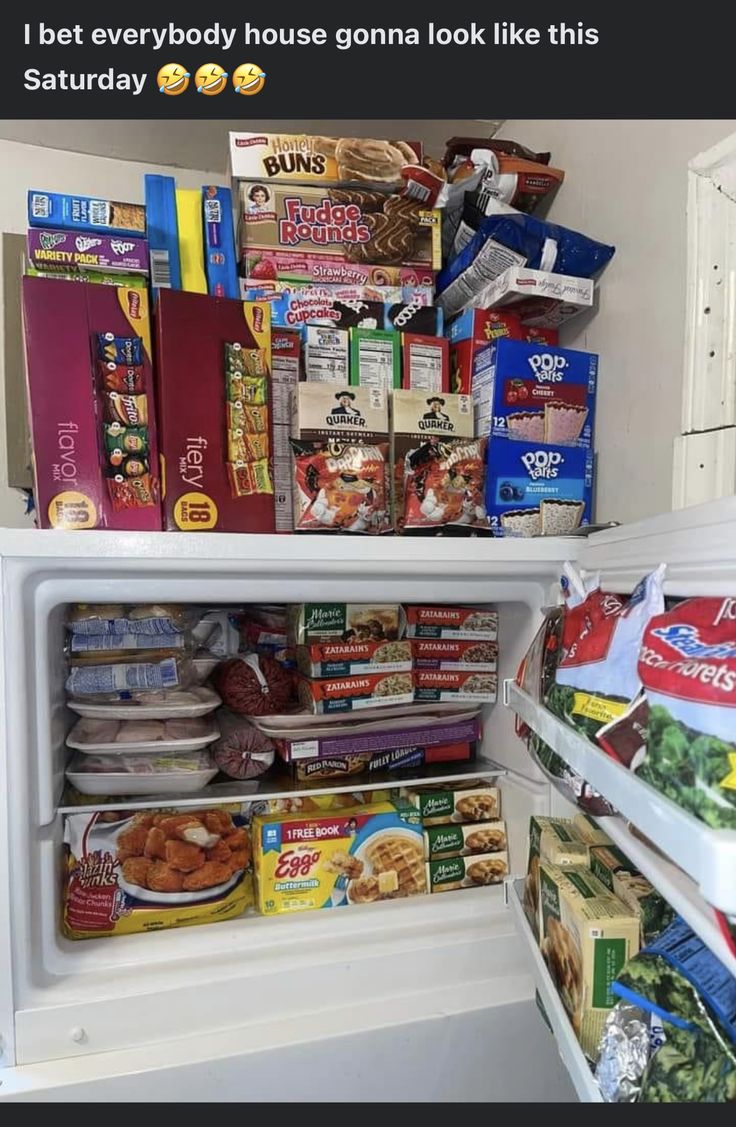 an open refrigerator filled with lots of food