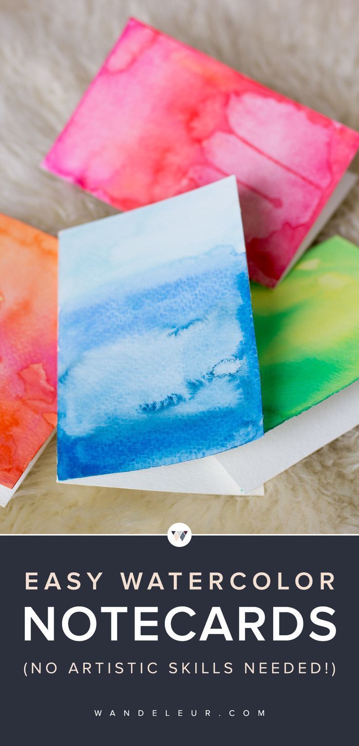 easy watercolor note cards with no artistic skills needed