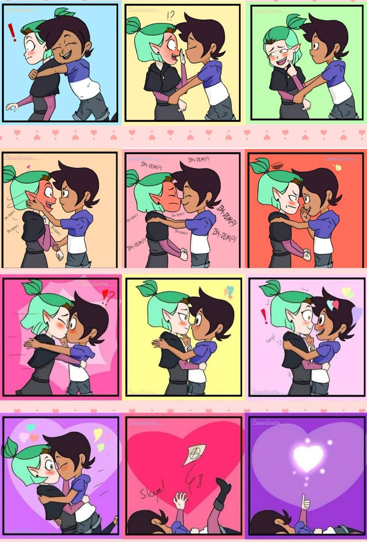 comics showing different stages of being in love