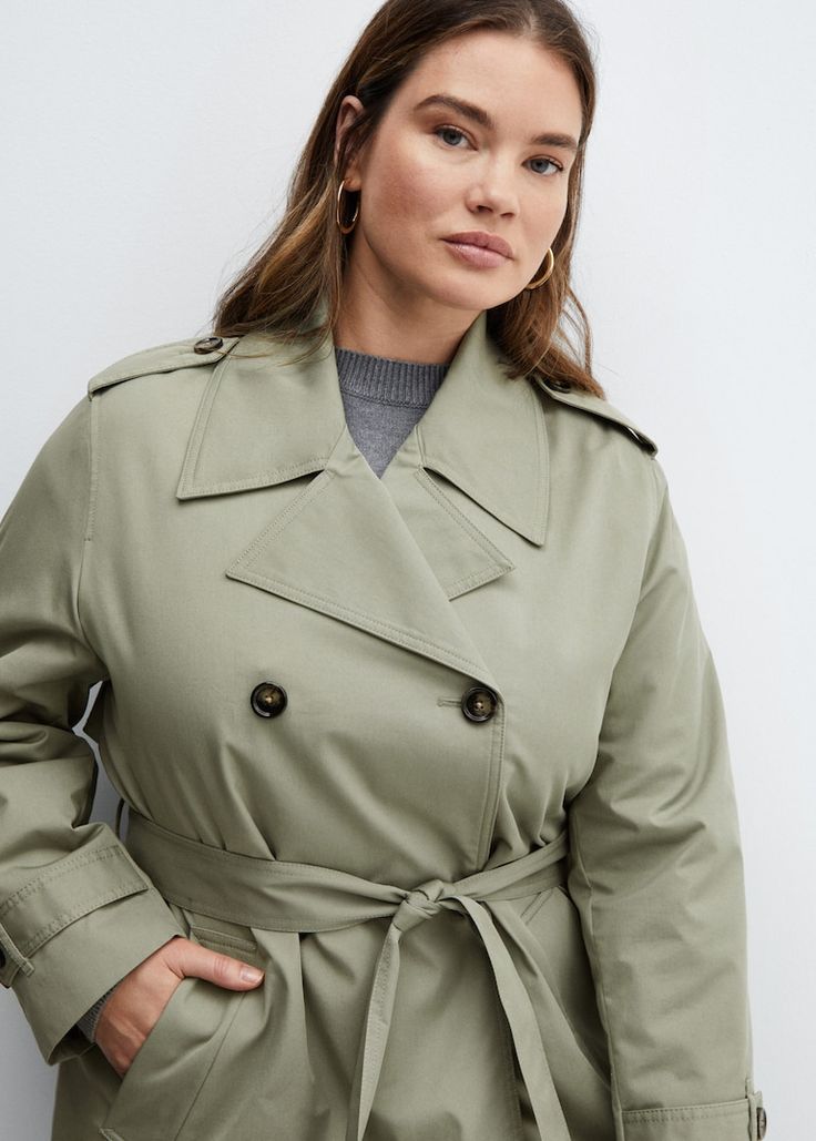 Double-button trench coat - Women | Mango USA Weatherproof Long Coat For Workwear, Waterproof Long Coat For Workwear, Waterproof Long Coat For Work, Waterproof Outerwear For Rainy Season Workwear, Long Coat For Workwear In Rainy Season, Long Coat For Work During Rainy Season, Weatherproof Outerwear For Spring Workwear, Weatherproof Outerwear For Work In Spring, Weatherproof Spring Outerwear For Work