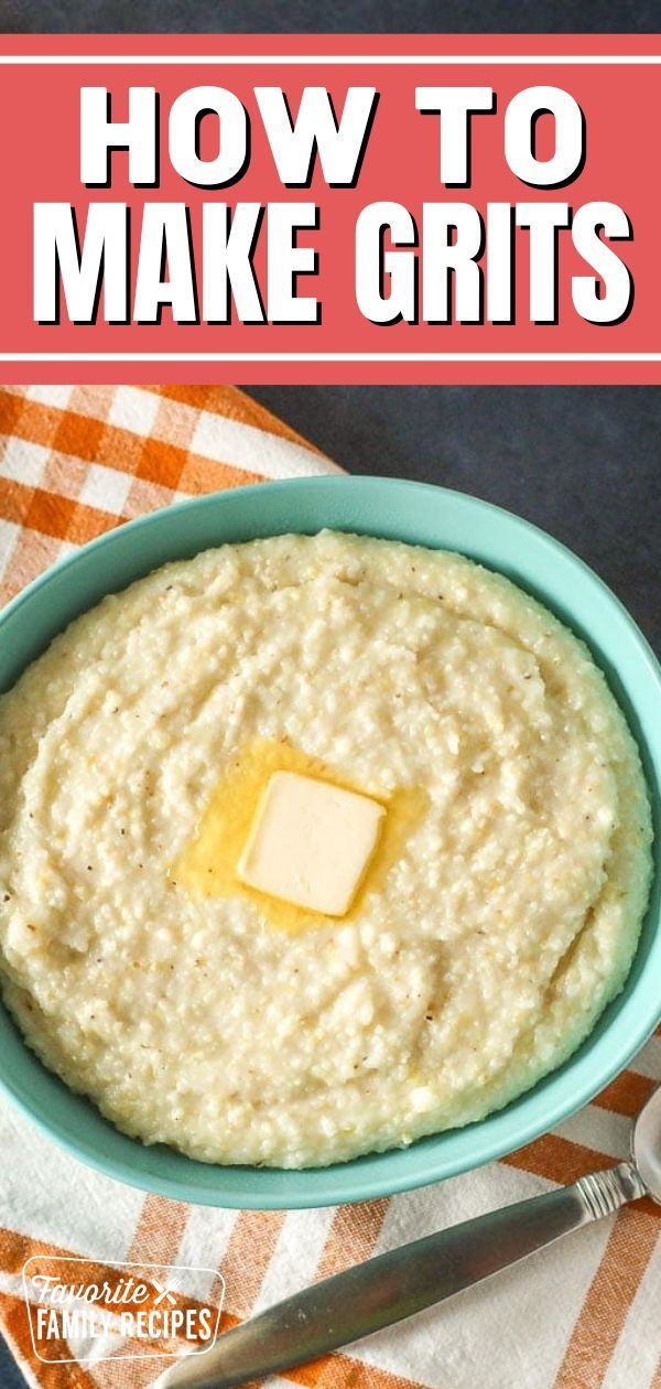 how to make grits in a bowl with butter on top and spoon next to it