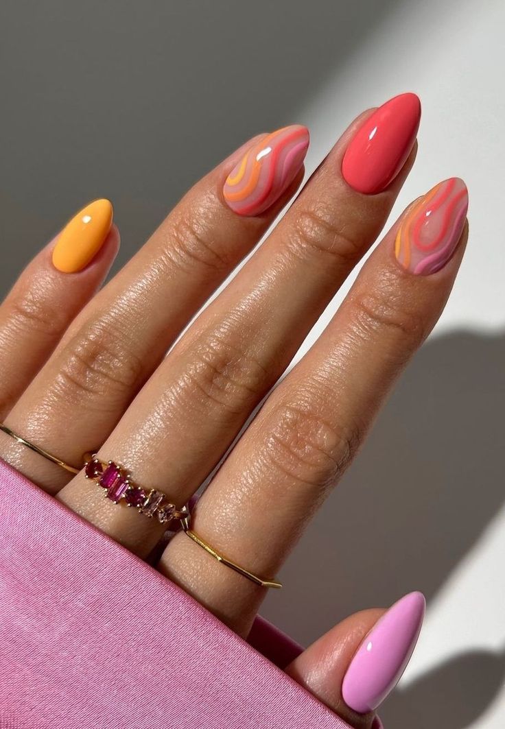 august nails 2024 #AugustNails2024 #SummerNailTrends #ChicManicure #NailArtIdeas #TrendyNails #2024NailDesigns #NailInspo #StylishNails #SummerBeauty #NailGoals Full Color Nails, Sunset Nails, Sunset Gradient, Uñas Ideas, August Nails, 2024 Nails, Summer Nail Ideas, Nail Trend, Summery Nails