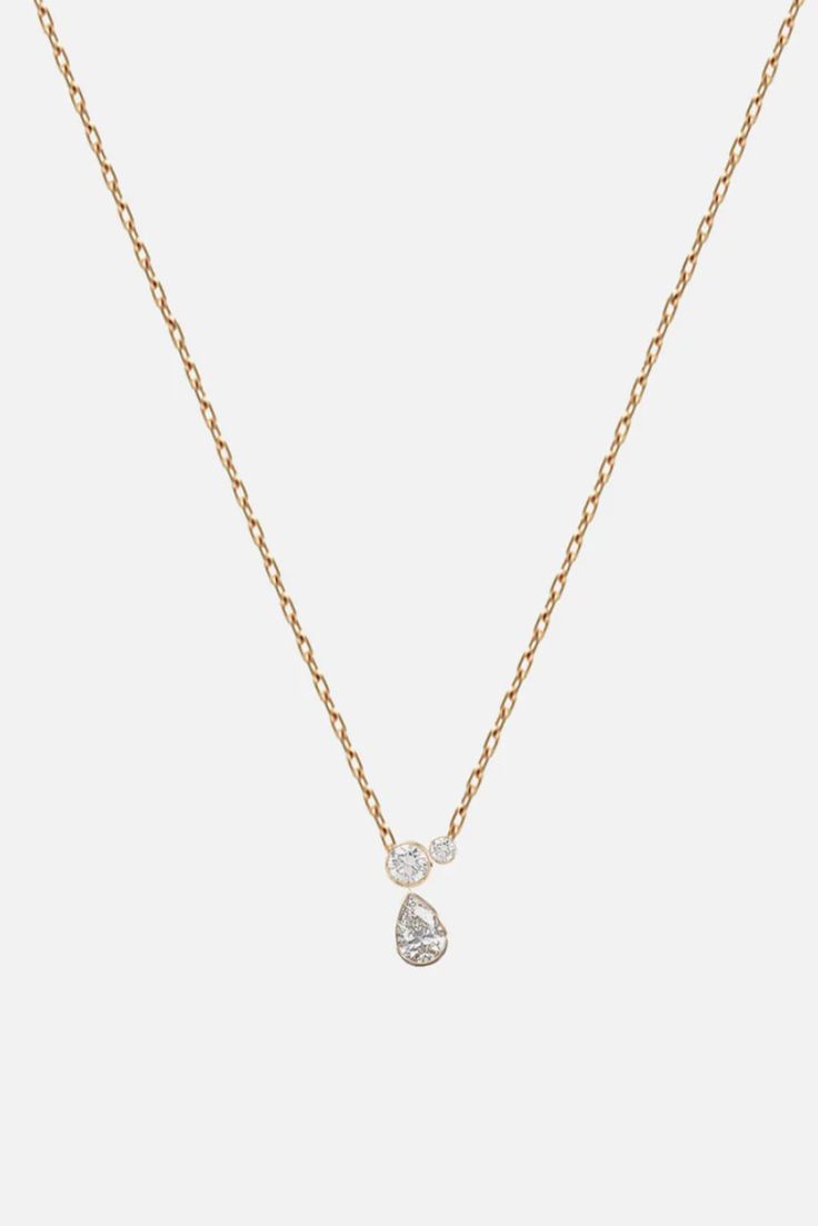 The Pear Serif Necklace showcases a 0.40ct pear cut diamond that dangles from two nestled diamonds that floats on a 18" diamond cut cable chain. Teardrop Diamond Necklace With Delicate Chain, Diamond Teardrop Pendant Necklace With Delicate Chain, Teardrop Diamond Necklace With Adjustable Chain, Chain Diamond, Pear Cut Diamond, Pear Cut, Gold Platinum, Diamond Cut, Cable Chain