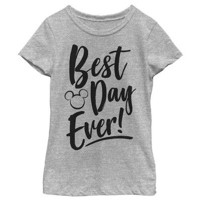 Who knew that dressing "mousey" could be so cute!? Celebrate Walt Disney's most iconic character with these officially licensed Mickey Mouse and Friends styles! "Best Day Ever!" is printed in large cursive letters with a small Mickey Mouse logo across the front of this adorable Girls' Tee, perfect for your next trip to Disneyland! Mickey Mouse Logo, Mickey Mouse Outfit, Mouse Logo, Cursive Letters, Mickey Mouse And Friends, Girls Tees, Disney Girls, Mickey And Friends, Best Day Ever