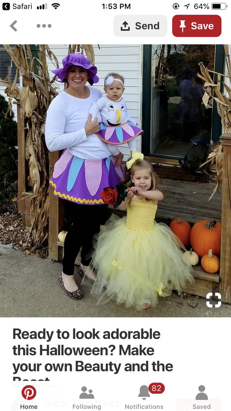 a woman and child dressed up in costumes