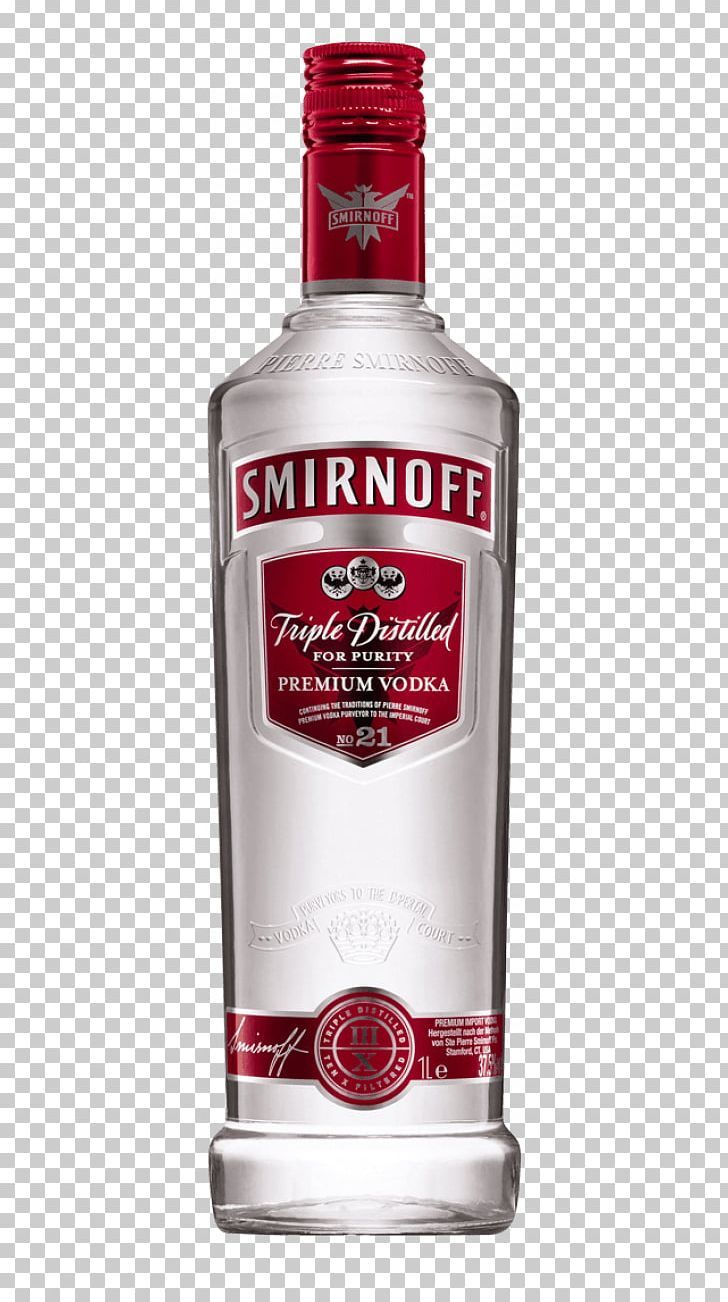 a bottle of smirnoff vodka on a transparent background