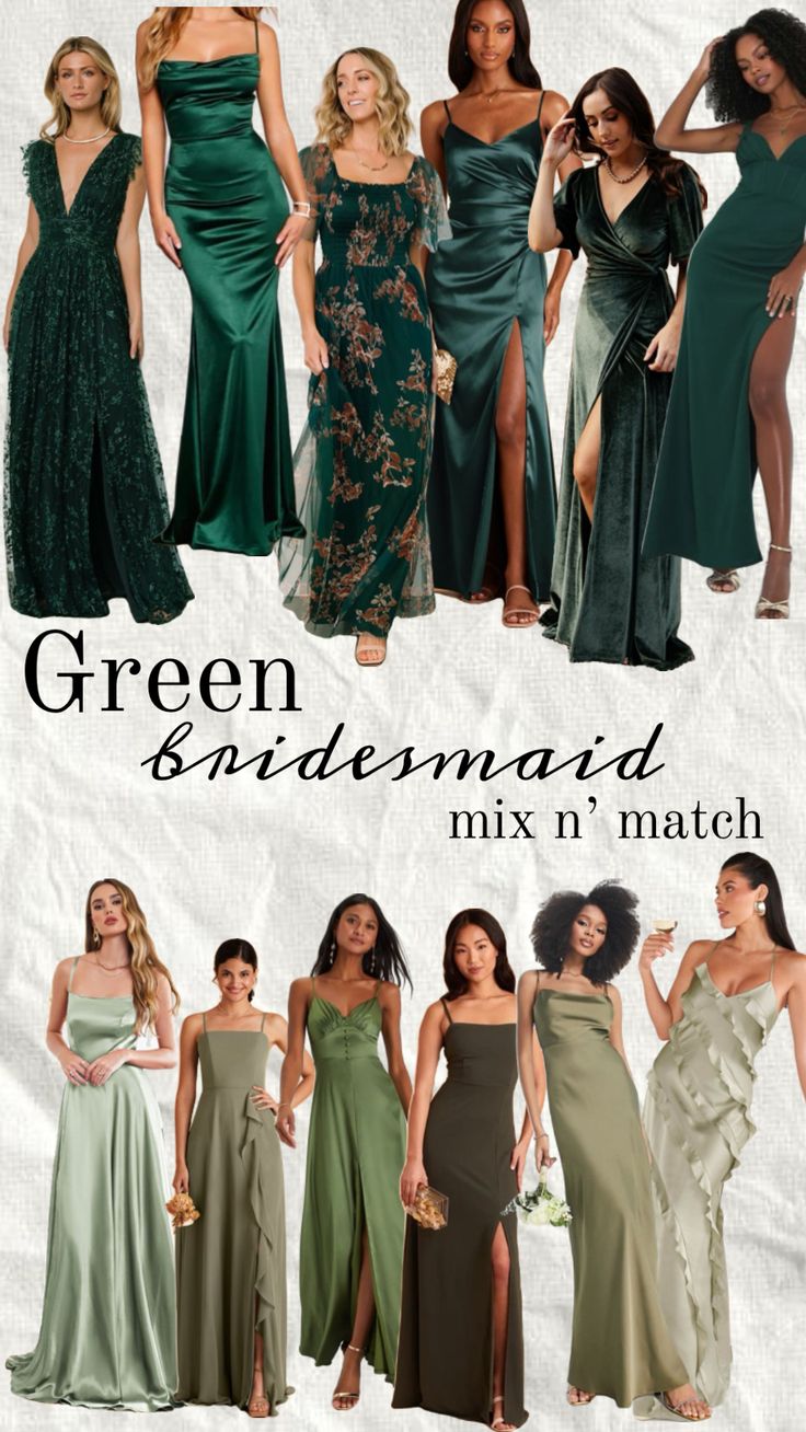 the green bridesmaid mix'n match is featured in this ad for their wedding party