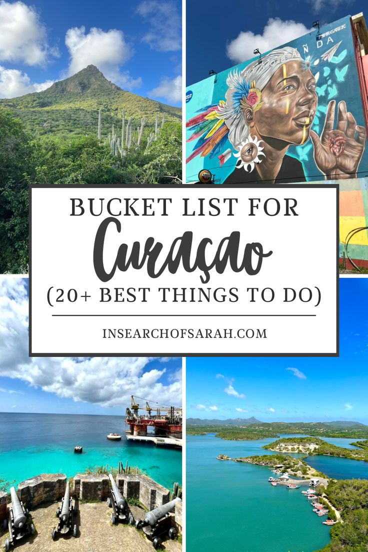 the best things to do in curacco, cuba with text overlay that reads bucket list for curacco