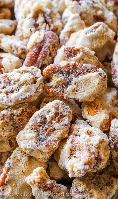 a bowl filled with some kind of food covered in powdered sugar and other things