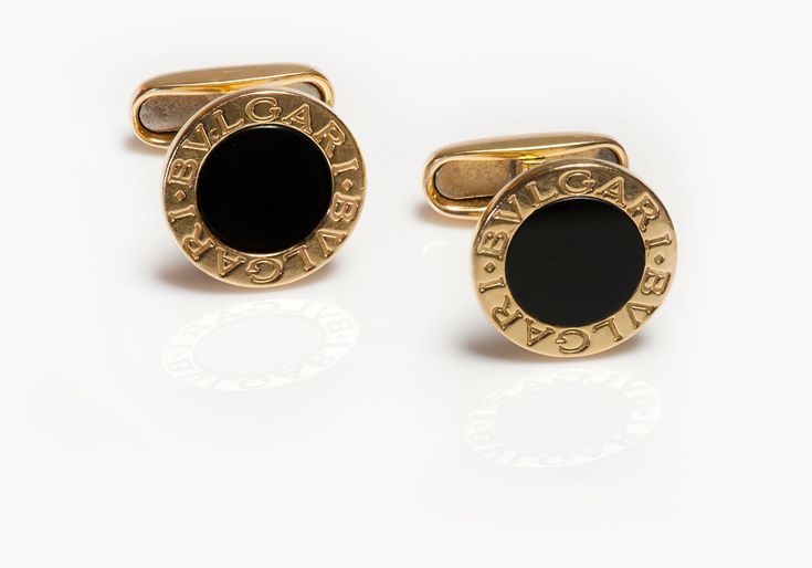 Bulgari Cufflinks.Bulgari Bvlgari 18K yellow gold and onyx cufflinks. Luxury Black Enamel Jewelry For Formal Occasions, Luxury Black Cufflinks For Formal Occasions, Luxury Polished Jewelry For Business, Luxury Polished Business Jewelry, Luxury Black Formal Cufflinks, Black Luxury Cufflinks For Formal Occasions, Black Luxury Cufflinks For Formal Wear, Luxury Polished Finish Business Jewelry, Luxury Black Business Jewelry