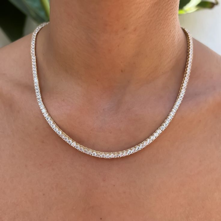 New in! Beautifully crafted round cut 3 mm cz diamond set on sterling silver Measures 18 inches in length Tenis Necklace, Diamond Tennis Necklace, Tennis Necklace, Diamond Set, Cz Diamond, Silver Necklaces, Round Cut, Silver Gold, Pearl Necklace