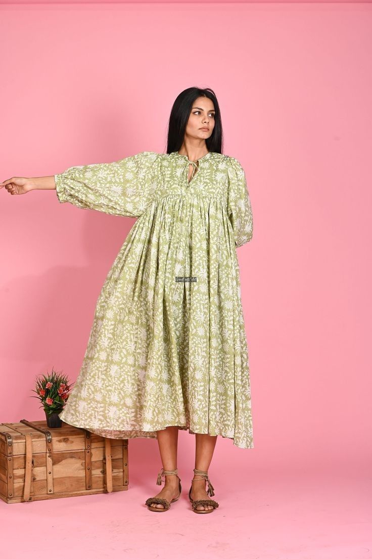 Country Wear For Women, Cotton Block Print Dresses, 100% Cotton Dress, Indian Block Print Dress, Block Printed Dress, Floral Summer Dress Long, Boho Dresses Summer, Printed Fabric Dress, Party Wear Dresses Indian